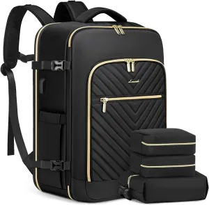 LOVEVOOK Large Travel Backpack for Women,Carry on Backpack Flight Approved,Personal Item Backpack Travel Bag with 3 Packing Cubes,Waterproof Back Pack TSA Fit 17inch Laptop Luggage with USB Port