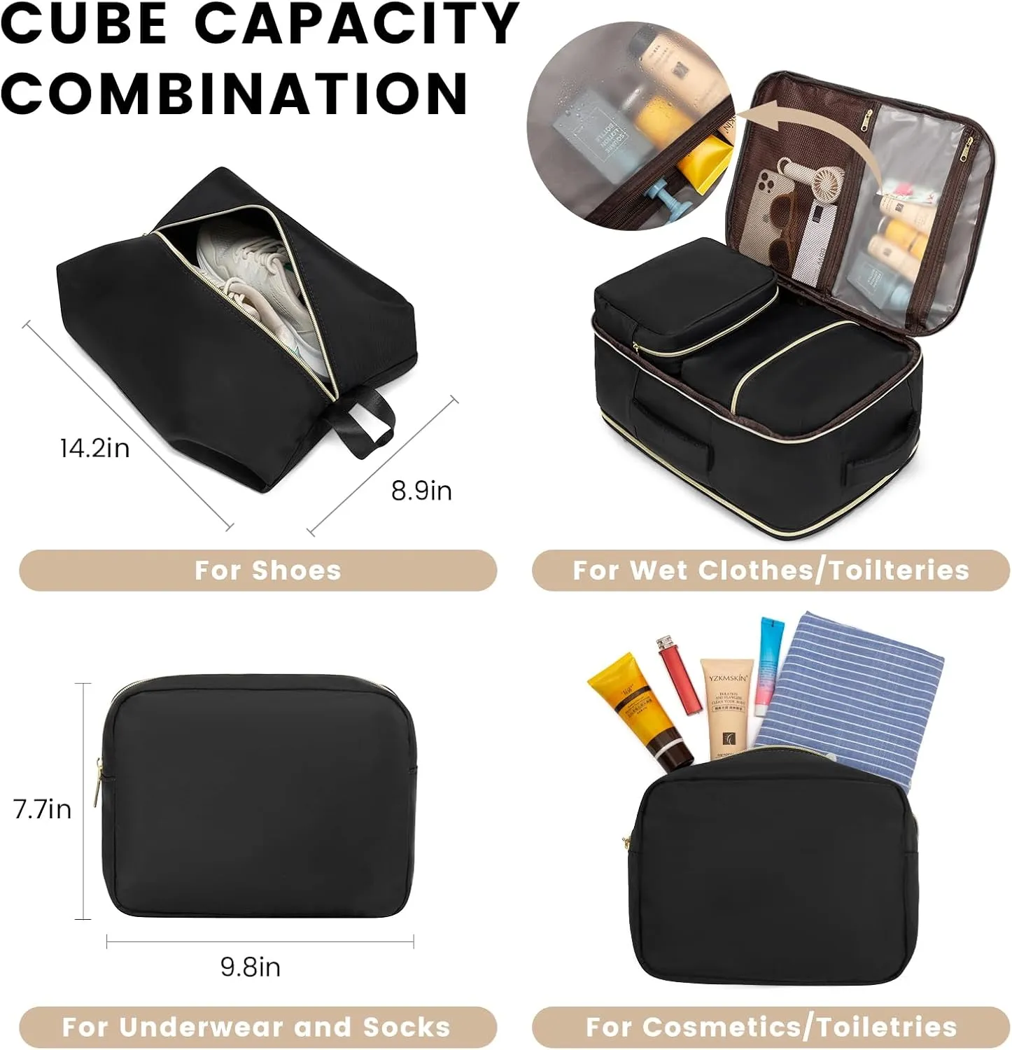 LOVEVOOK Large Travel Backpack for Women,Carry on Backpack Flight Approved,Personal Item Backpack Travel Bag with 3 Packing Cubes,Waterproof Back Pack TSA Fit 17inch Laptop Luggage with USB Port