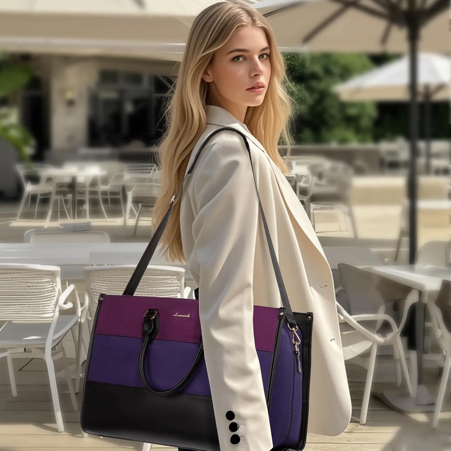 LOVEVOOK Weekender Bags for Women 18-21" Large Capacity Dual Material All-In-One Travel Duffle Carry On Bag with Laptop Compartment, Wet/Dry Separation for Overnight/Gym 1 Shoe Organizer, 2 Pockets