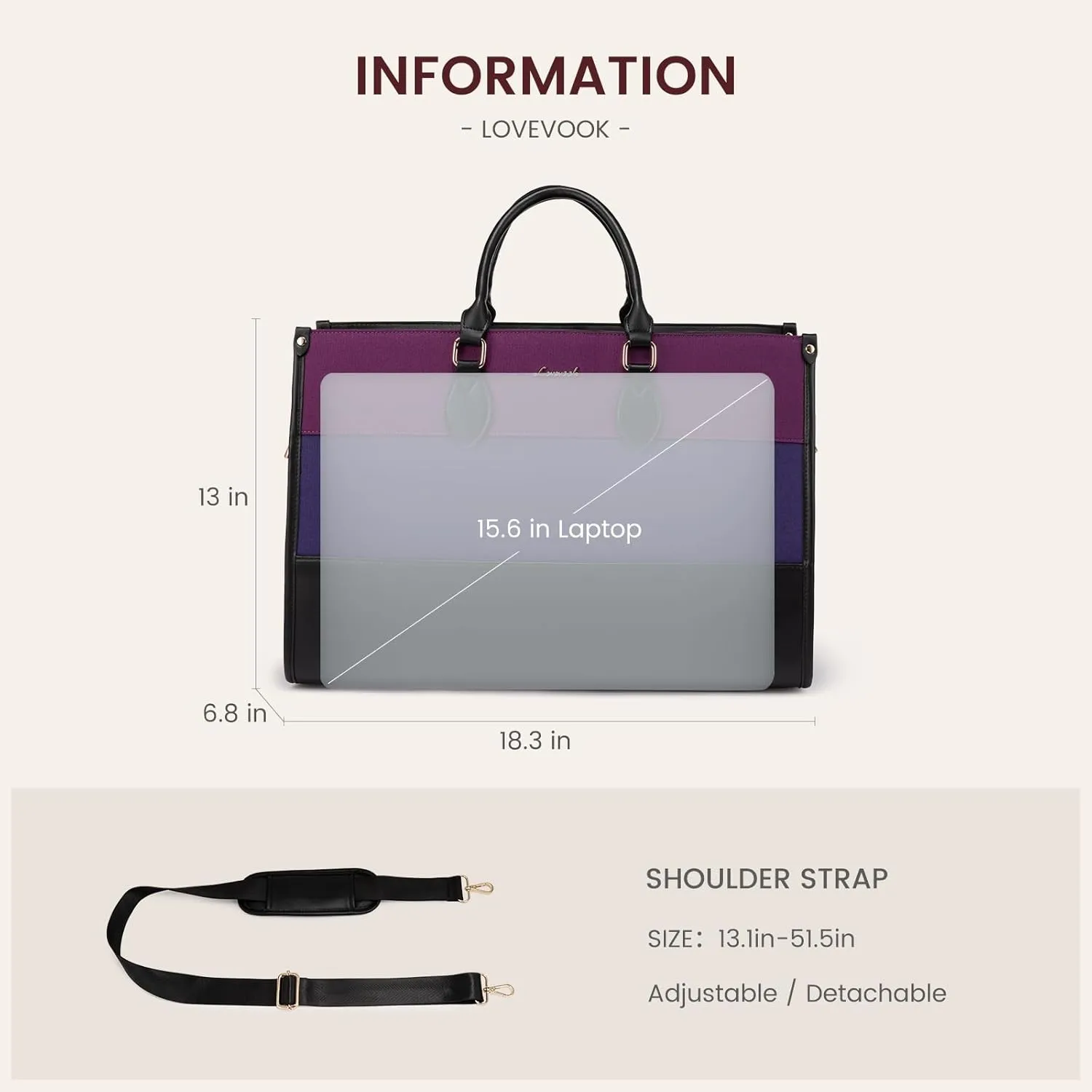 LOVEVOOK Weekender Bags for Women 18-21" Large Capacity Dual Material All-In-One Travel Duffle Carry On Bag with Laptop Compartment, Wet/Dry Separation for Overnight/Gym 1 Shoe Organizer, 2 Pockets