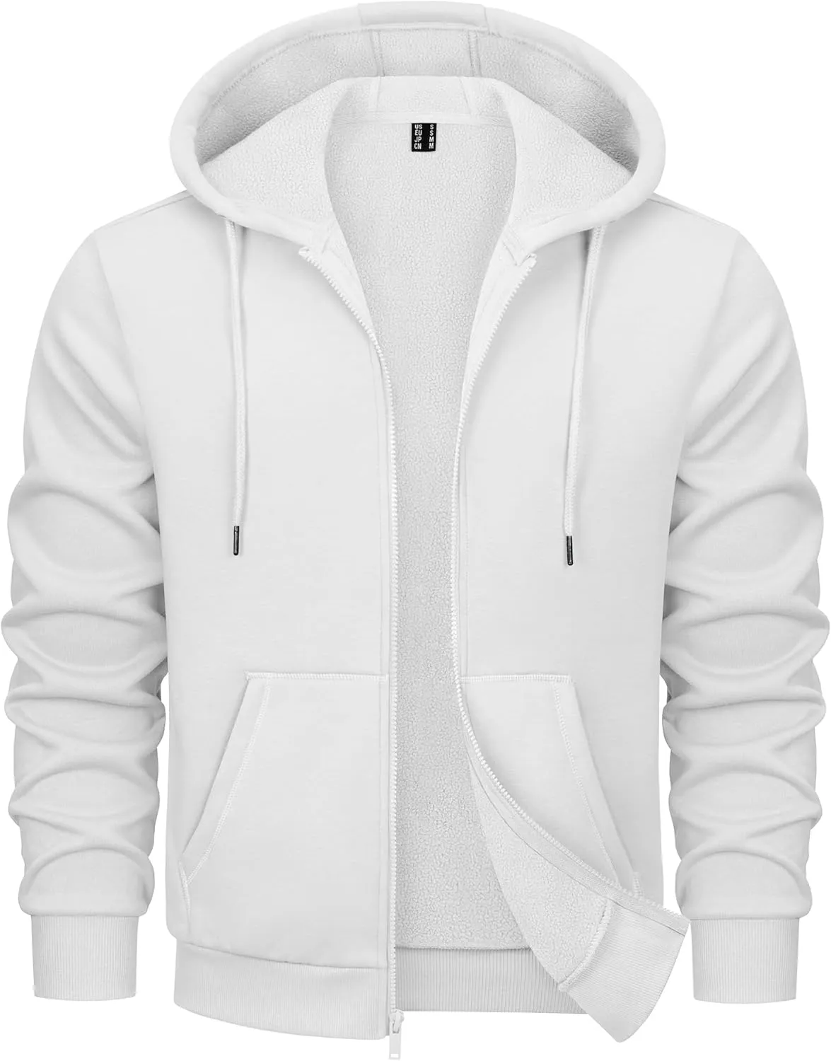 MAGCOMSEN Men's Hoodies Full Zip Up Sweatshirt Fleece Lined Midweigt Hooded Jacket with Pockets Casual Sports Sweater