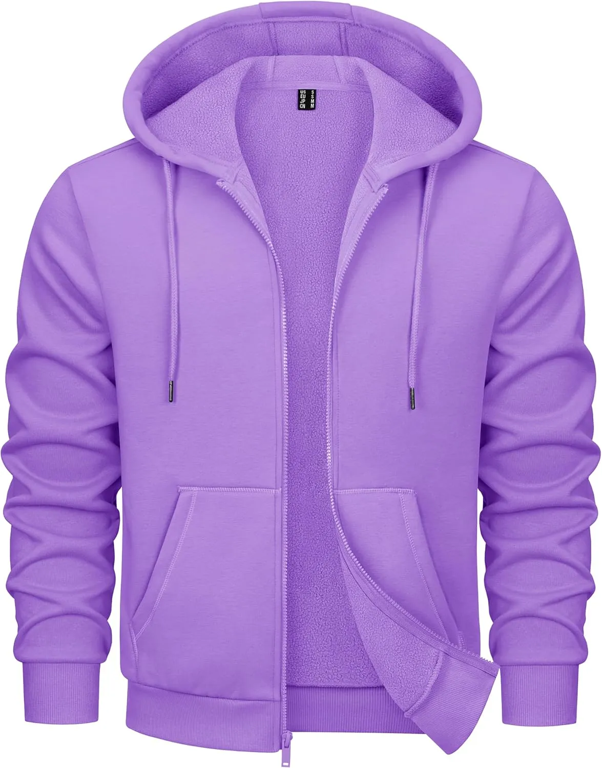 MAGCOMSEN Men's Hoodies Full Zip Up Sweatshirt Fleece Lined Midweigt Hooded Jacket with Pockets Casual Sports Sweater