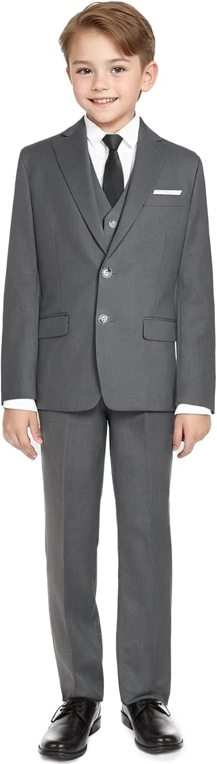 Marvelous World Boys' Formal Slim Fit Suit Set, Adjustable Waist