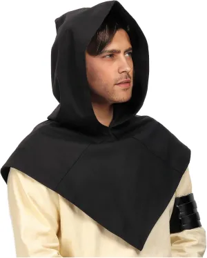 Medieval Cowl Linen Hat Pointed Hem Lined Hooded Cloak Cape for Ren Faire