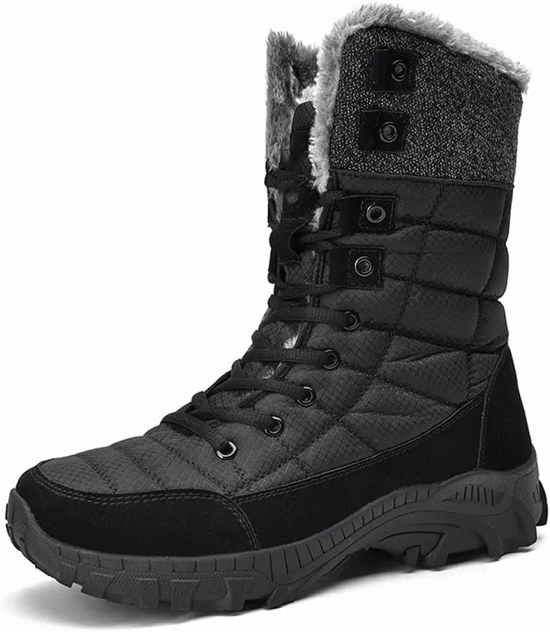Mens Boots Men's Winter Snow Boots Super Warm Men's Hiking Boots Waterproof Leather High Top Plus Size Men's Boots Outdoor Sneakers