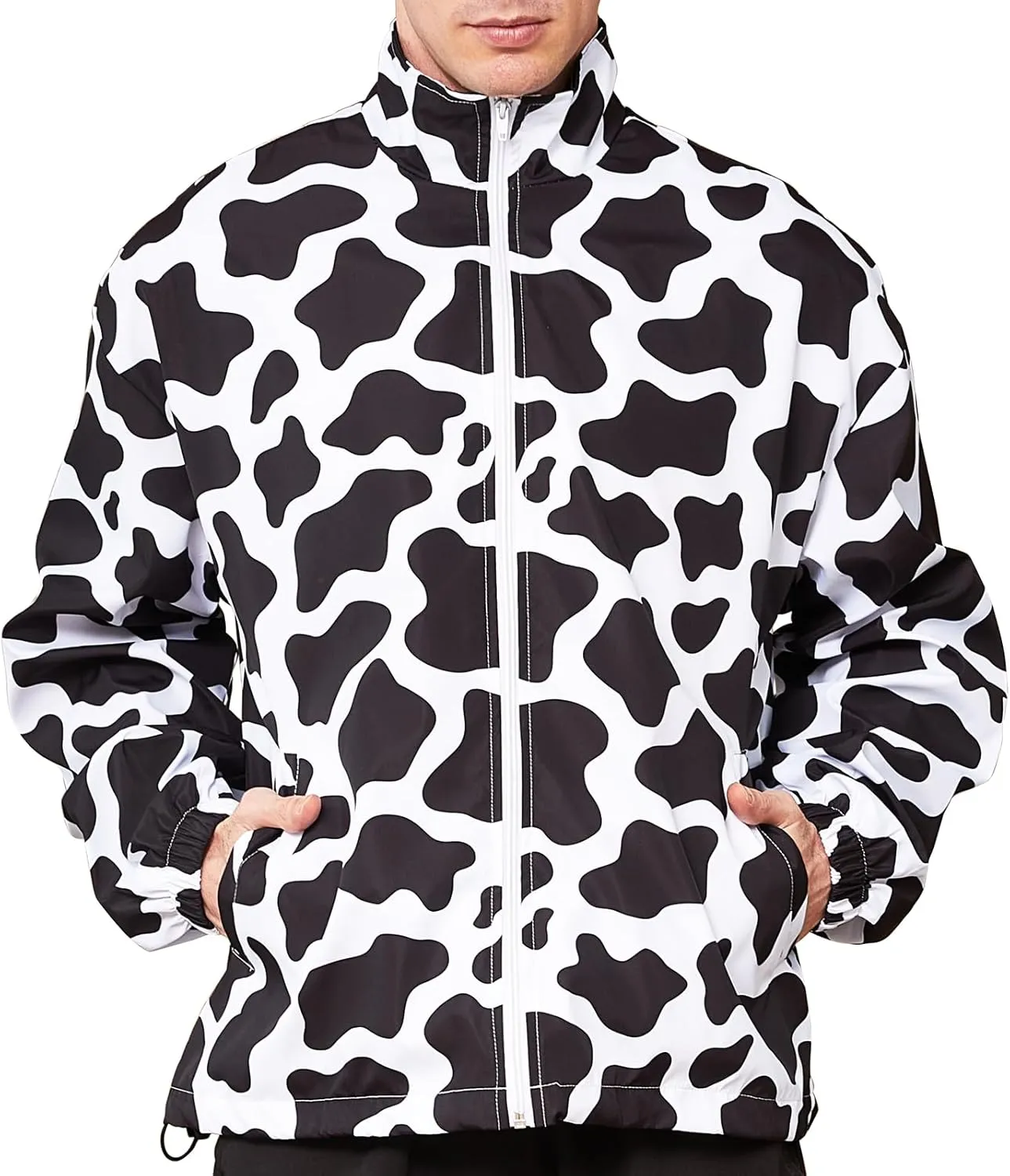 Mens Cow Casual Jackets Lightweight Fashion Sportswear Retro Windbreaker