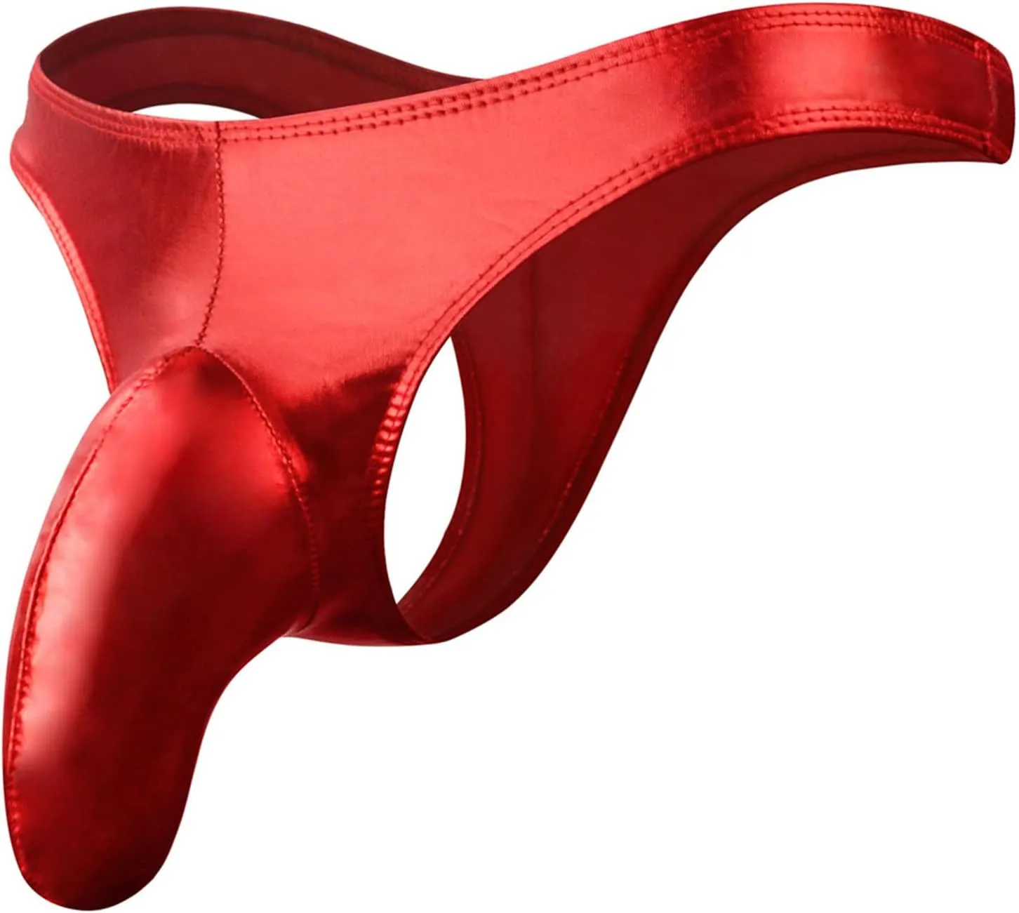 Men's Fashion Sretch G-string PU Lether T Back Micro Thong Sexy Elephant Trunk Buttock Lift Underwear Erotic Briefs