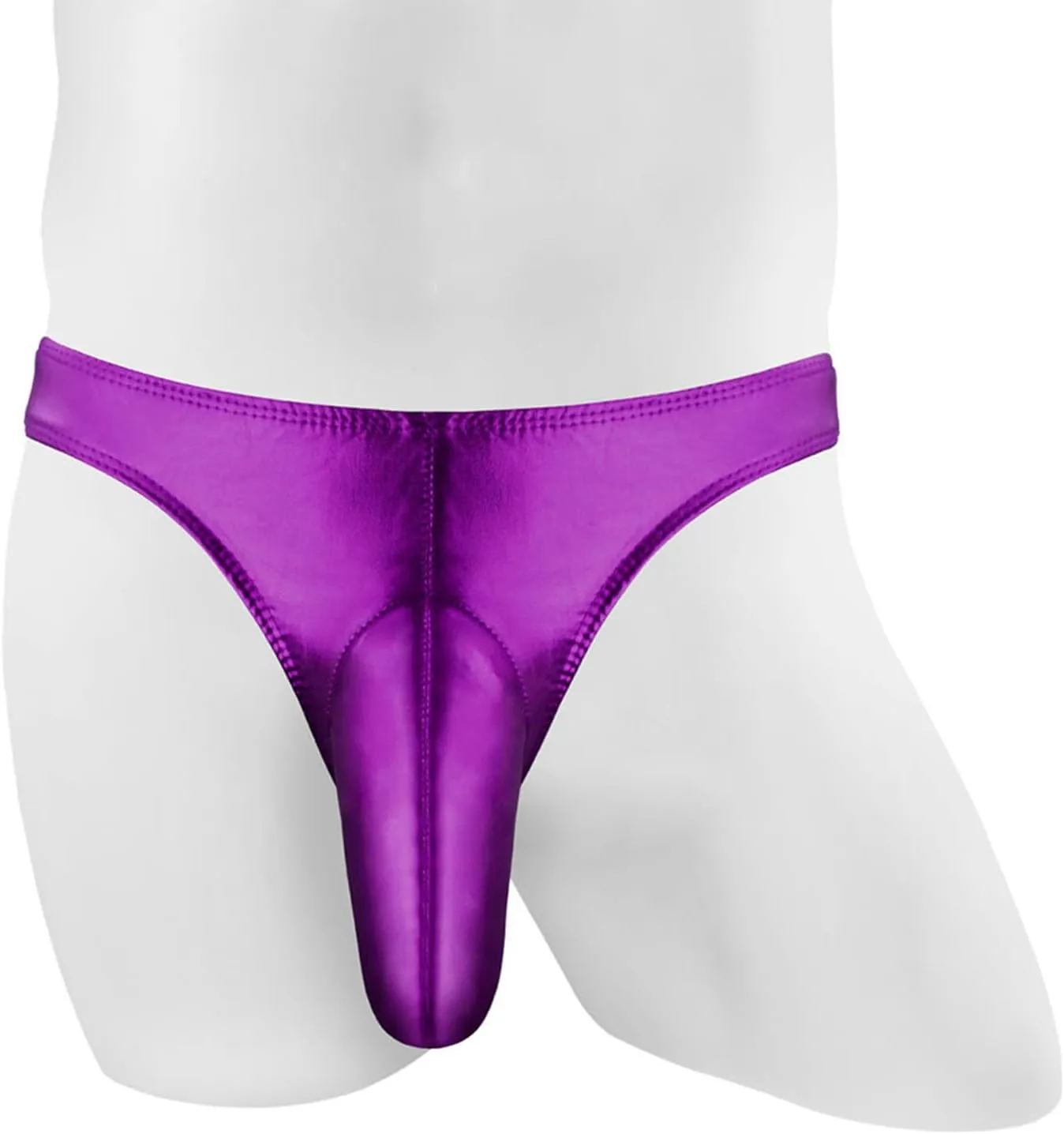 Men's Fashion Sretch G-string PU Lether T Back Micro Thong Sexy Elephant Trunk Buttock Lift Underwear Erotic Briefs