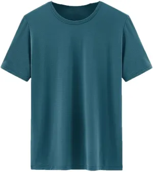 Men's Quick Dry Sport T-Shirt Short Sleeves Casual Top Solid Color Slim Fit Gym Tee