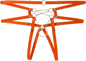 Men's Sexy Open Front Thong Underwear, O-Ring Linked Thong G-String Lingerie