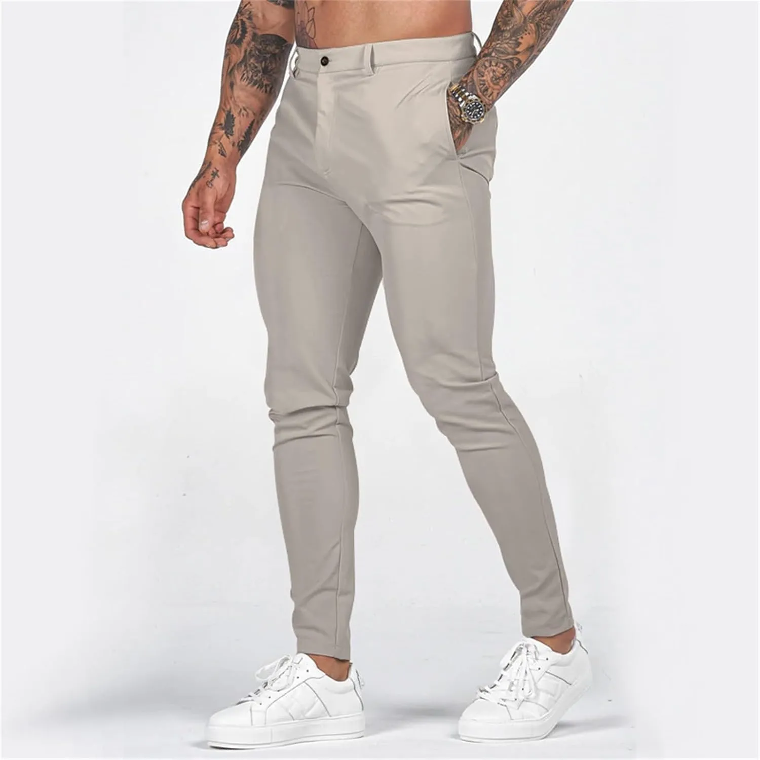 Mens Slim Fit Chino Pants Stretch Golf Pants Men Relaxed Fit Dress Business Casual Dress Pants Cargo Jogger Pants