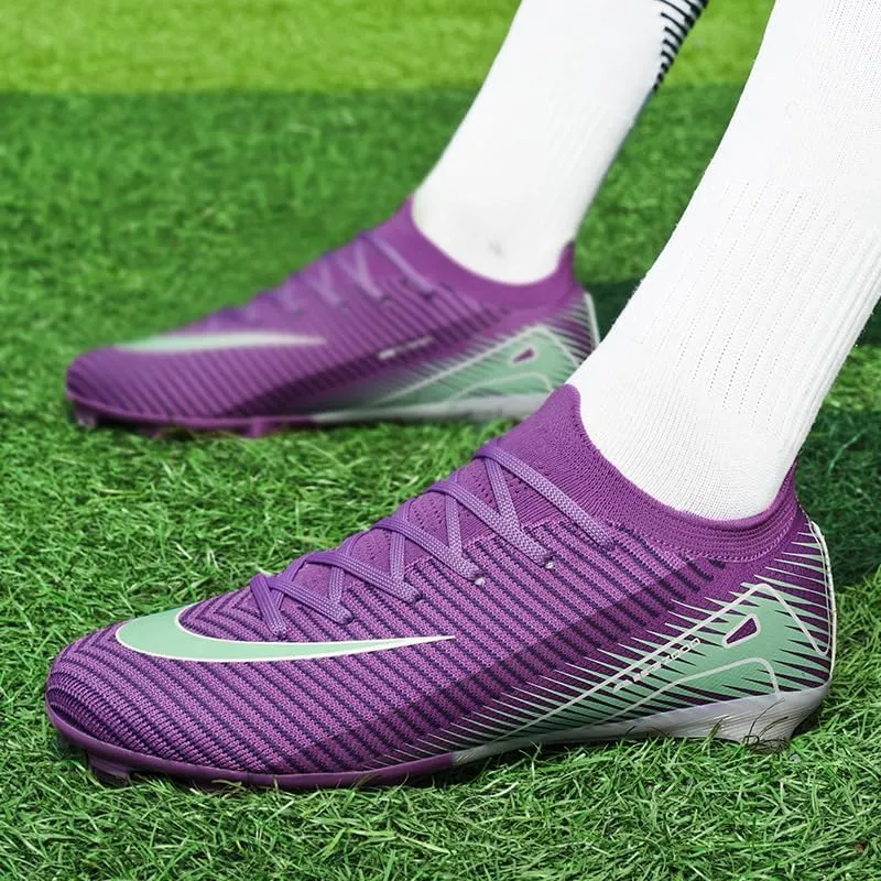 Men's Soccer Cleats for Mens High-Top Non-Slip Spikes Shoes for Youth Professional Training Turf Indoor Outdoor Sneaker