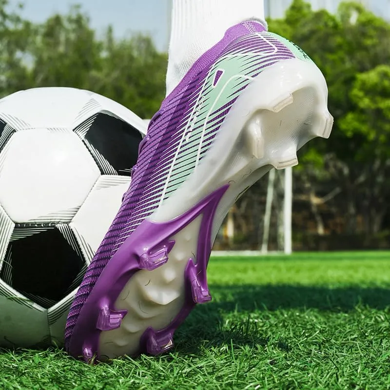 Men's Soccer Cleats for Mens High-Top Non-Slip Spikes Shoes for Youth Professional Training Turf Indoor Outdoor Sneaker