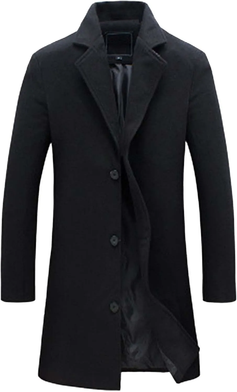 Mens Trench Coat Slim Fit Double Breasted Long Jacket Notched Lapel Belt Fall Windproof Coats Windbreaker Overcoats