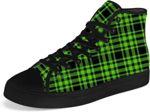 Men's Women's Plaid High Top Canvas Shoes Scottish Tartan Plaid High Top Sneakers Lace Up Casual Shoes Gifts for Men Women