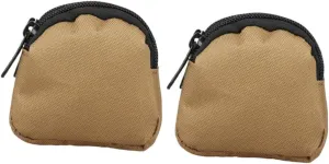 Mini Coin Pouch with Zipper Portable Utility Pouch for Coins Keys Cards and Earphones Stylish Double Pocket Belt Bag Mud Color