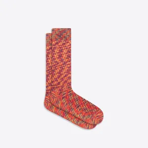 Mirco Chevron Melange Mid-Calf Socks