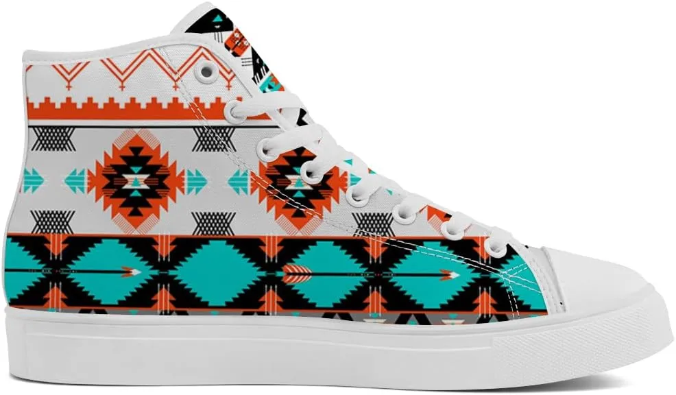 Native American High Top Sneakers Womens Mens Aztec High Top Canvas Shoes Lace Up Casual Shoes Gifts for Men Women