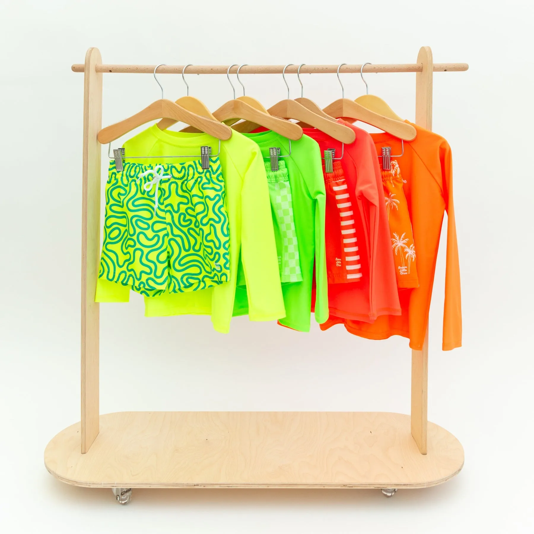 Neon Orange Palms Swim Trunks