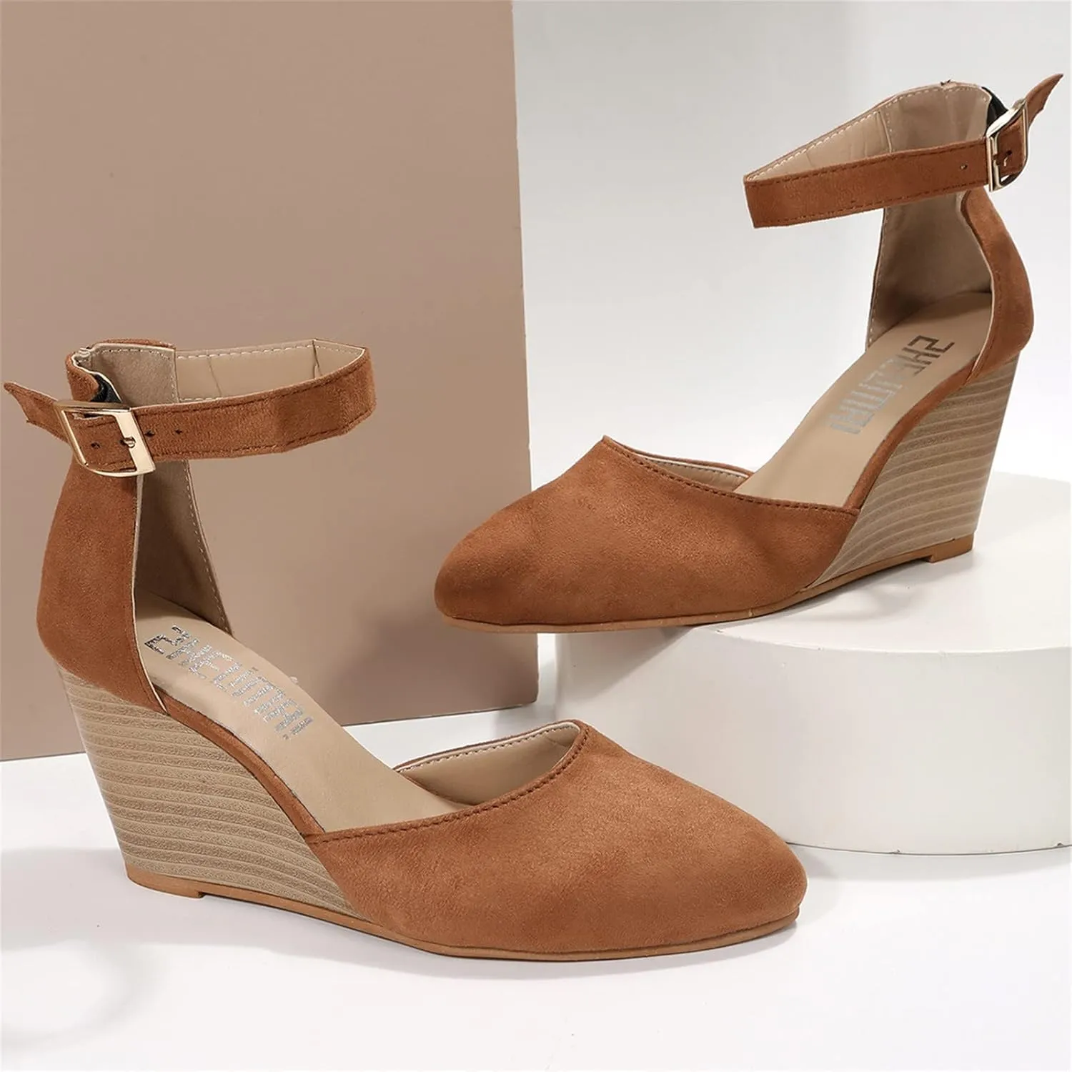 Orthopedic Platform Wedge Sandals for Women Summer Dressy, Closed Toe Ankle Strap Sandals Beach Comfortable Shoes
