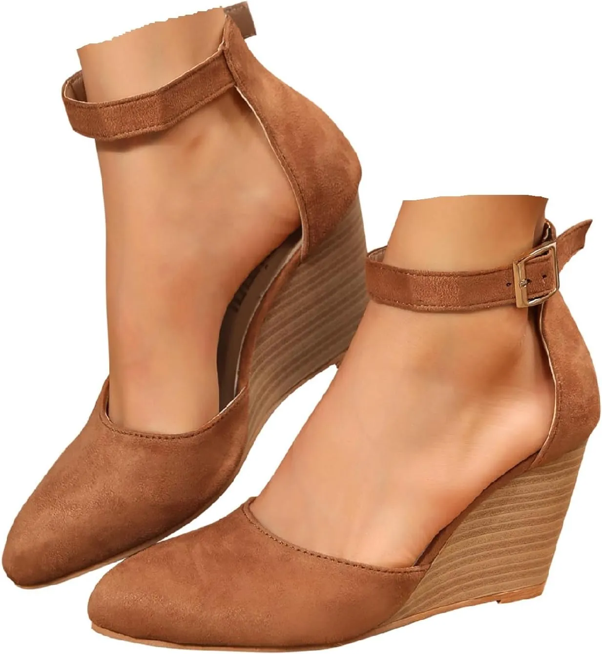 Orthopedic Platform Wedge Sandals for Women Summer Dressy, Closed Toe Ankle Strap Sandals Beach Comfortable Shoes