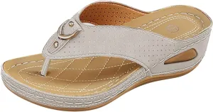 Orthopedic Sandals for Women Dressy Comfortable Wedge Sandals Arch Support Summer Non Slip Flip Flops Fashion Casual Walking Wedges Shoes