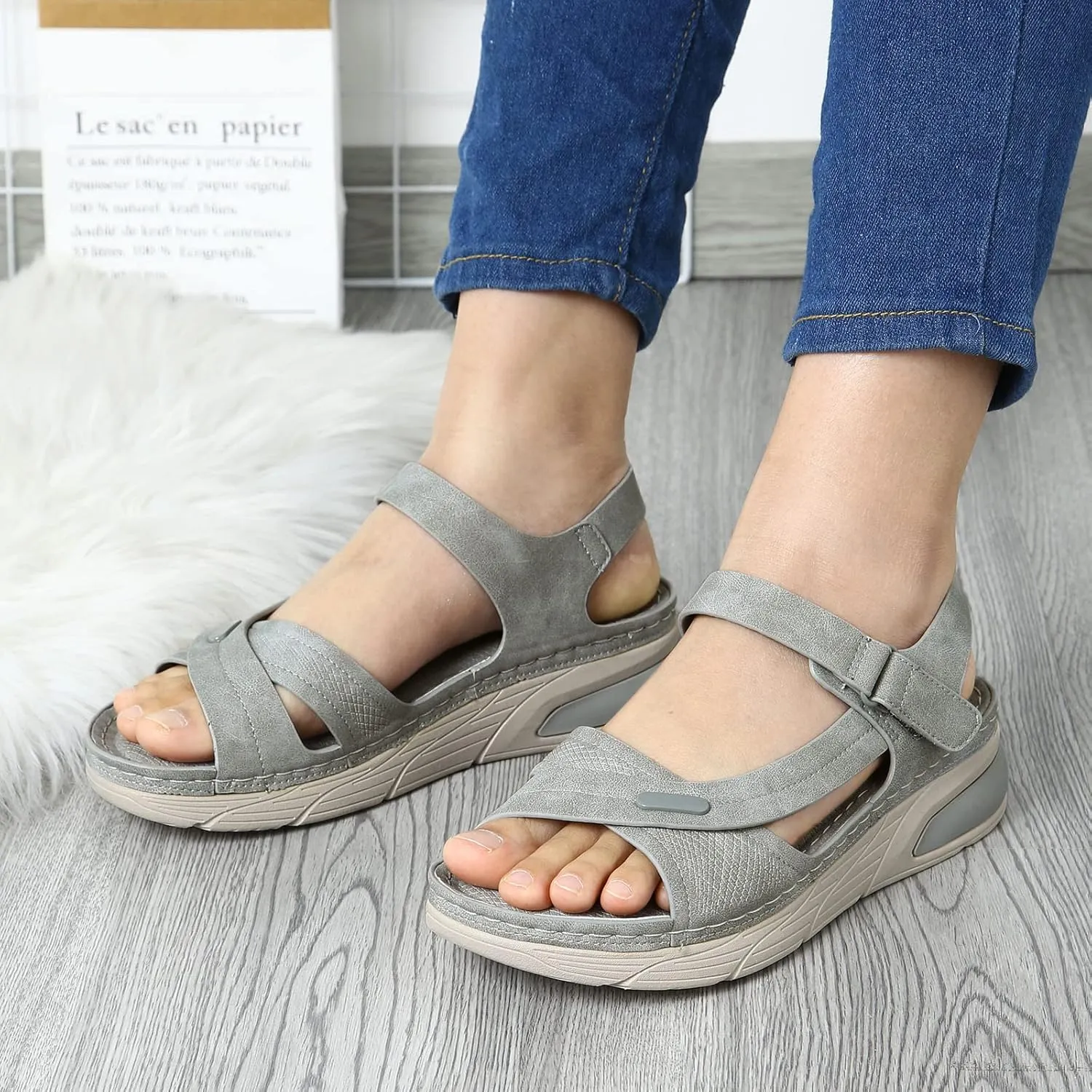 Orthopedic Sandals for Women,Women Comfortable Sandals Orthotic Walking Sandal Orthopedic Arch Support Sandal