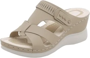 Orthopedic Sandals for Women,Women's Casual Summer Wedges Sandals Open Toe High Heels Beach Walking Dressy Sandal