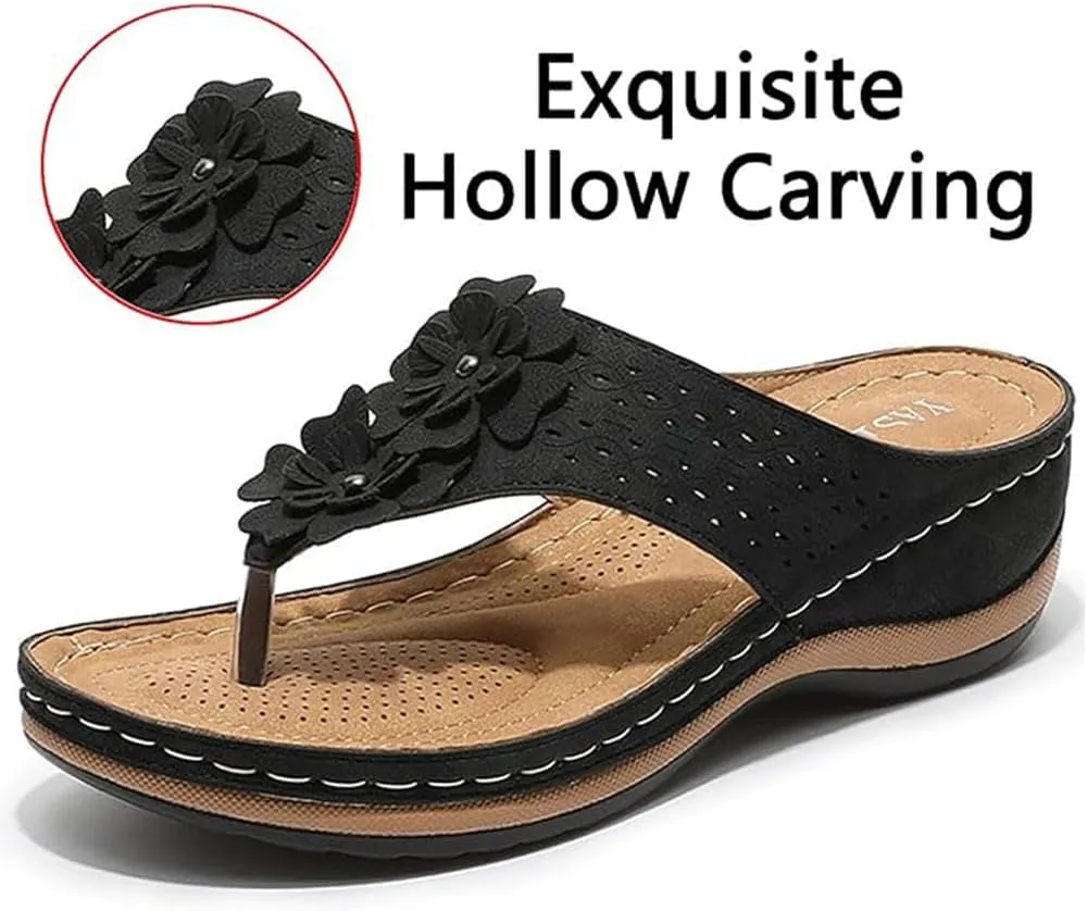 Orthopedic Sandals with Arch Support for Women, Lightweight Wedge Platform Women's Sandals, Non-slip Comfortable, 2025 Summer Outdoor Casual Wedge Flip Flops Beach Sandal