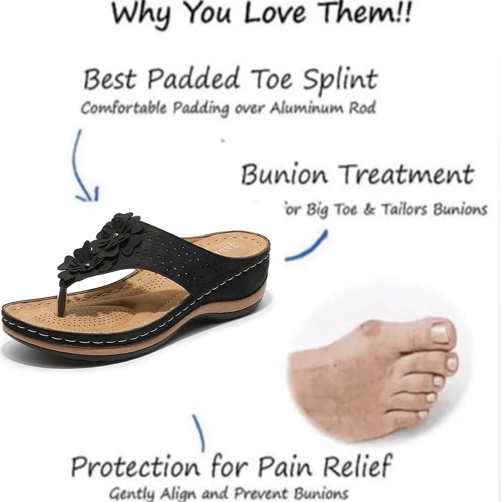 Orthopedic Sandals with Arch Support for Women, Lightweight Wedge Platform Women's Sandals, Non-slip Comfortable, 2025 Summer Outdoor Casual Wedge Flip Flops Beach Sandal