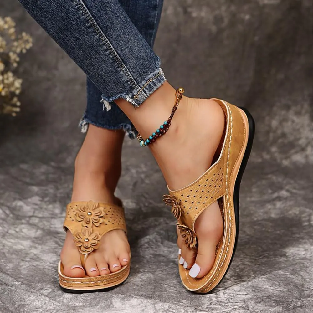 Orthopedic Sandals with Arch Support for Women, Lightweight Wedge Platform Women's Sandals, Non-slip Comfortable, 2025 Summer Outdoor Casual Wedge Flip Flops Beach Sandal