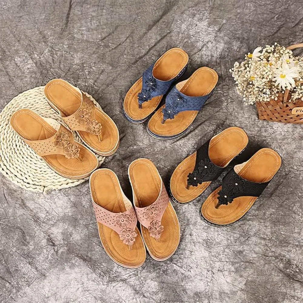 Orthopedic Sandals with Arch Support for Women, Lightweight Wedge Platform Women's Sandals, Non-slip Comfortable, 2025 Summer Outdoor Casual Wedge Flip Flops Beach Sandal