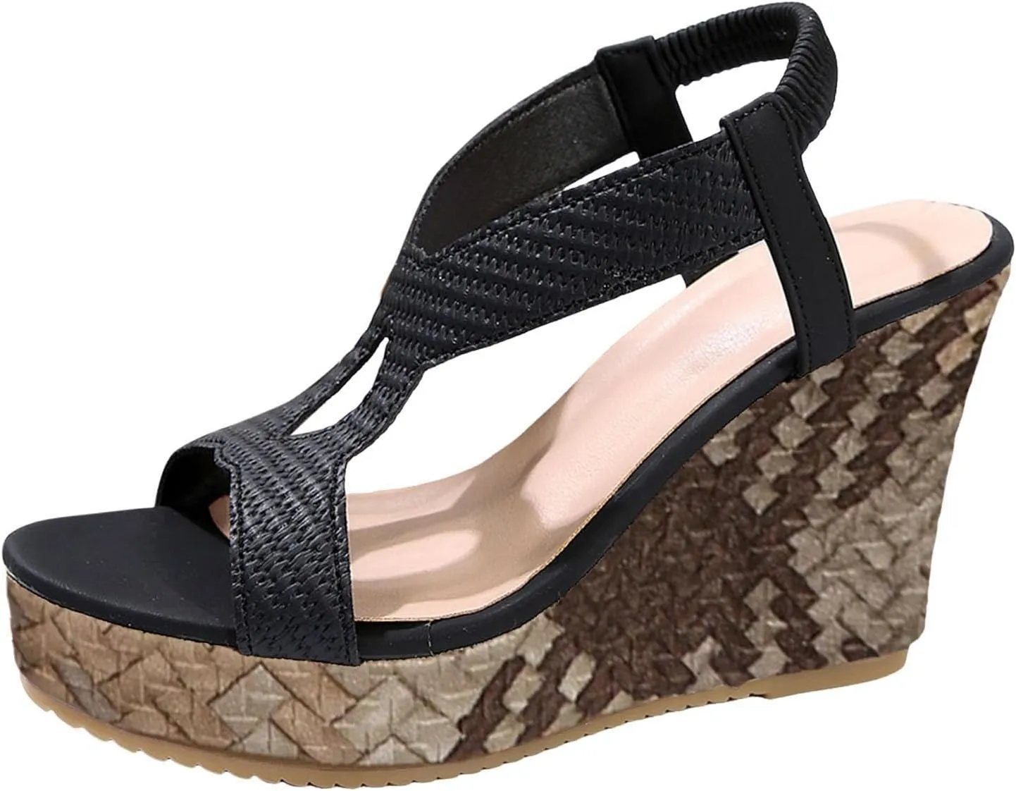 Orthopedic Wedge Sandals for Women Summer Dressy 2025 New Wedges Heels Open Toe Platform Ankle Strap Shoes Comfortable High Heel Espadrilles Boho Beach Shoe