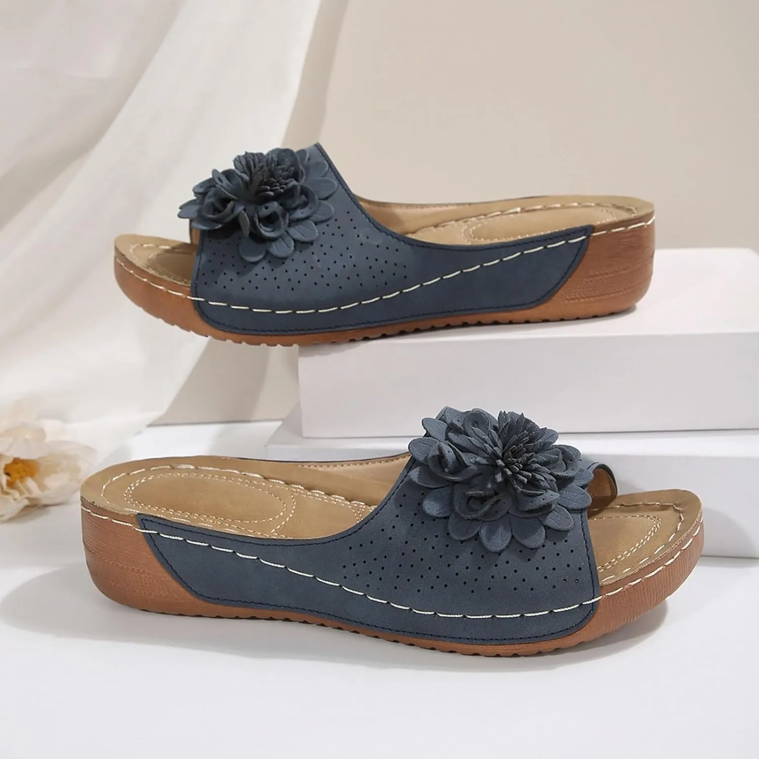 Orthopedic Wedge Sandals for Women Summer Dressy 2025 New Womens Comfortable Arch Support Wedges Platform Sandalias Slip on Breathable Casual Slippers Shoes