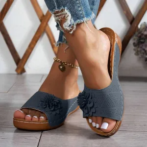 Orthopedic Wedge Sandals for Women Summer Dressy 2025 New Womens Comfortable Arch Support Wedges Platform Sandalias Slip on Breathable Casual Slippers Shoes