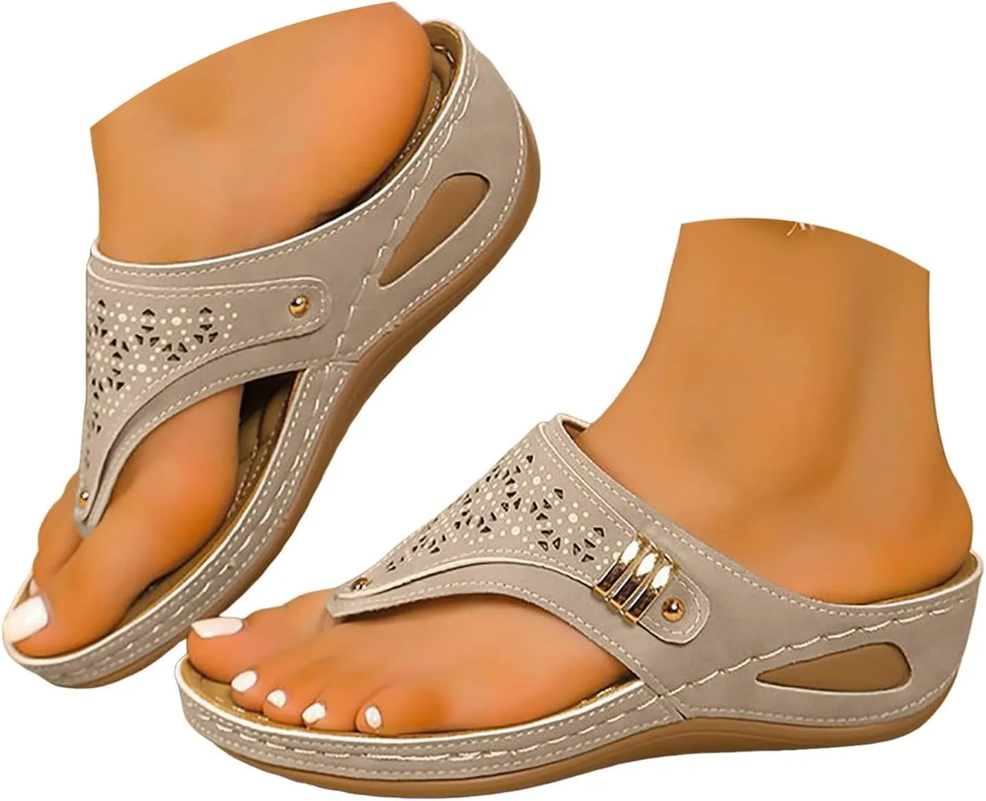 Orthopedic Wedge Sandals for Women Summer Dressy 2025 Wedges Slippers:Slip On Dressed Comfortable Slides Sandal Lightweight Memory Foam Platform Shoes