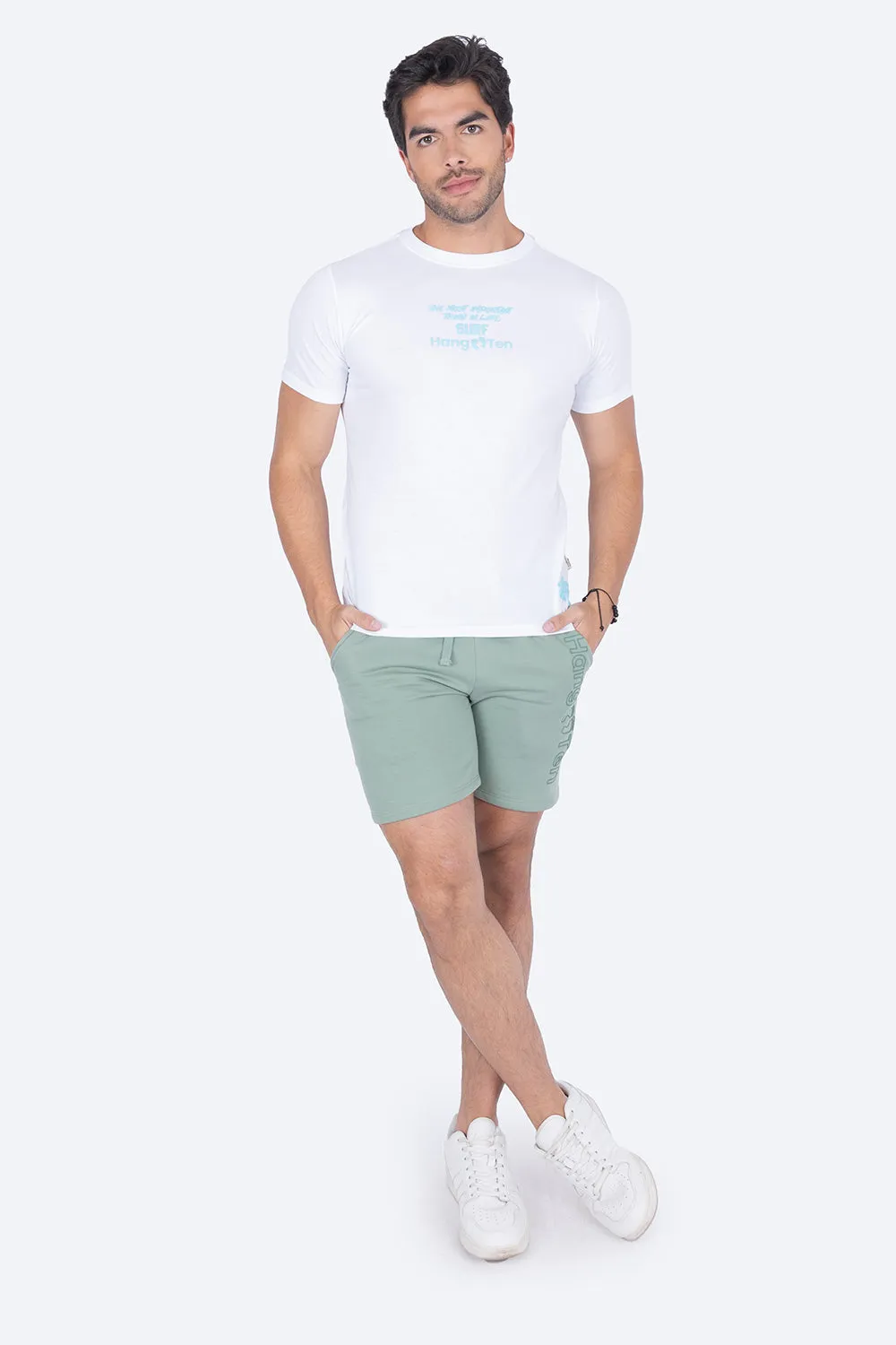 Playera blanca manga corta Surf