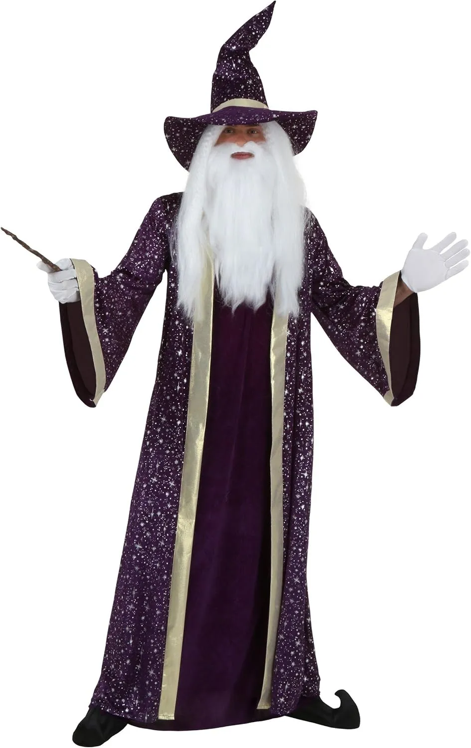 Plus Size Wizard Costume for Adults, Purple Wizard Robe for Magic & Sorcery Dress Up, Cosplay & Halloween