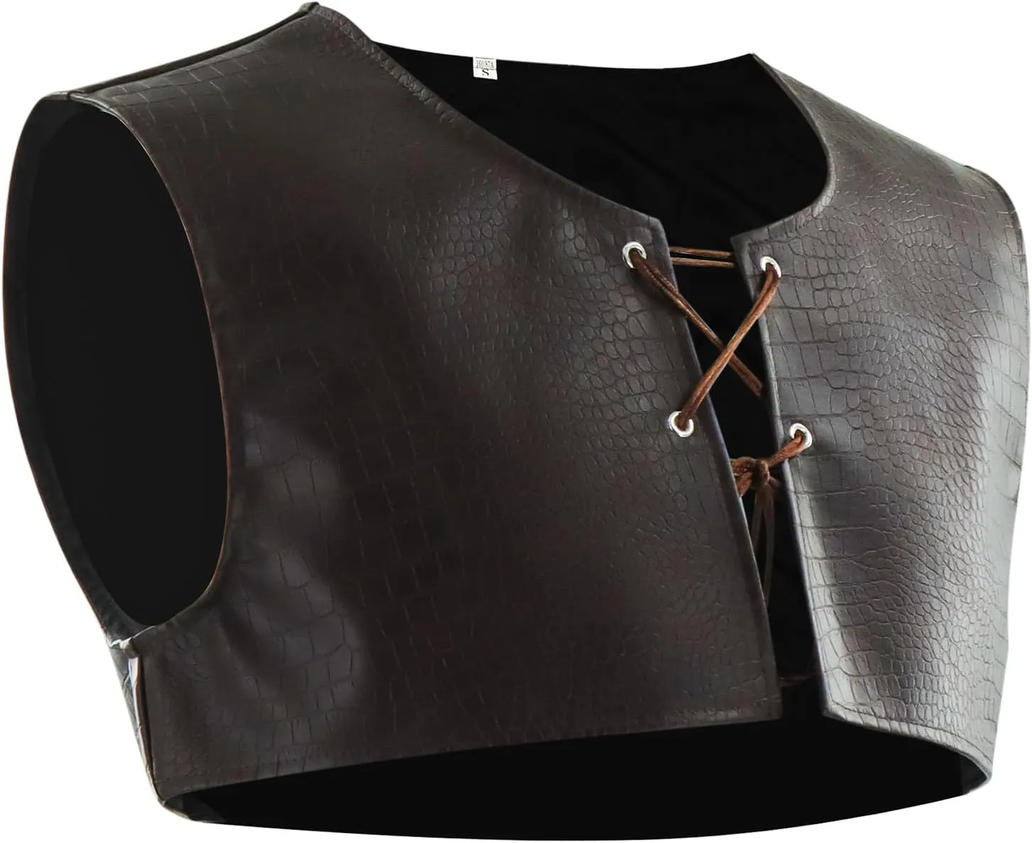 Poboola Green Ogre Vest Costume Leather Veat Mens Renaissance Vest Halloween Movie Character Cosplay Dress Up Adult