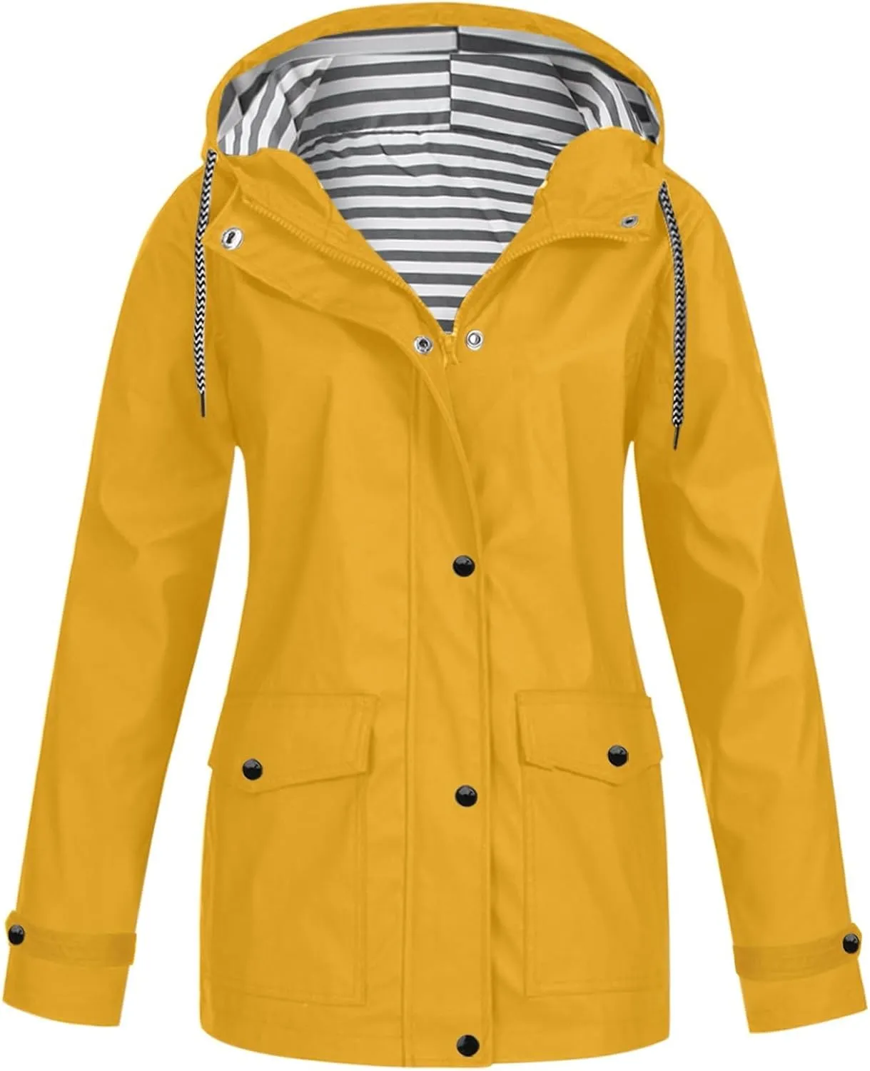 Rain Coats For Women Waterproof With Hood Plus Size Outdoor Active Rain Jacket Lightweight Zip Up Raincoat Windbreaker