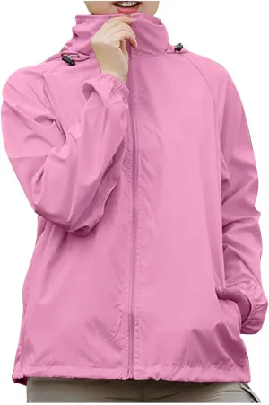 Rain Jacket Women Lightweight Hooded Raincoat Waterproof Windbreaker Jackets 2025 Packable Rain Coats with Pockets