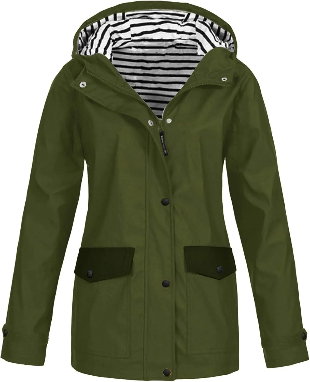 Rain Jacket Women Zip Up Casual Hoodies Lightweight Windbreaker Jackets Long Sleeve Coat Travel plus Size