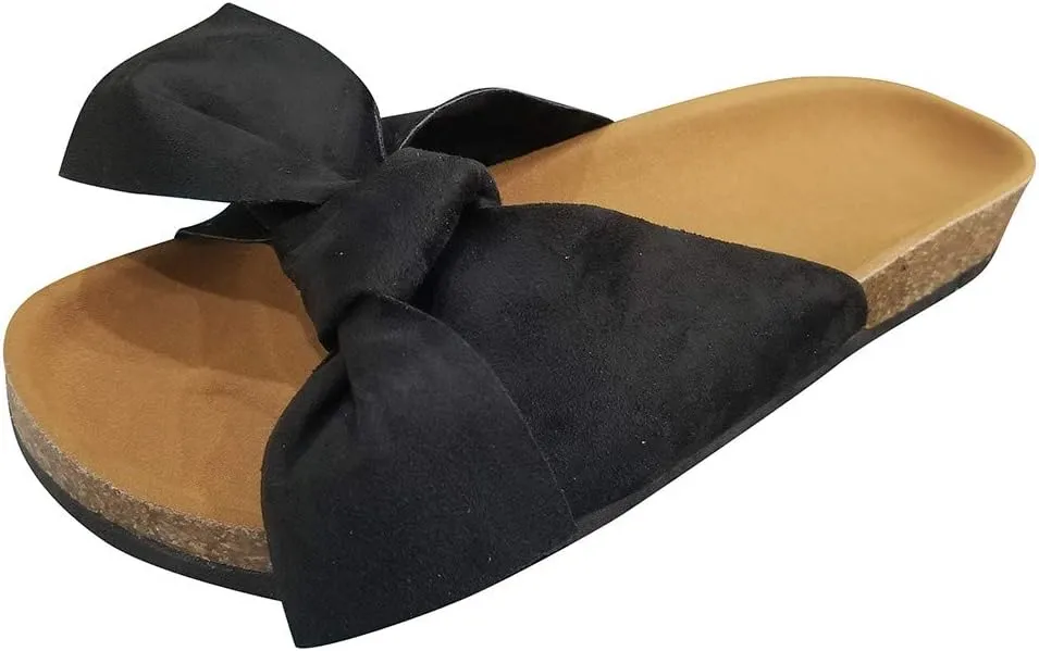 Sandals for Women Flat,Women's 2020 Fashion Bow Comfy Platform Sandal Shoes Summer Beach Travel Fashion Slipper Flip Flops