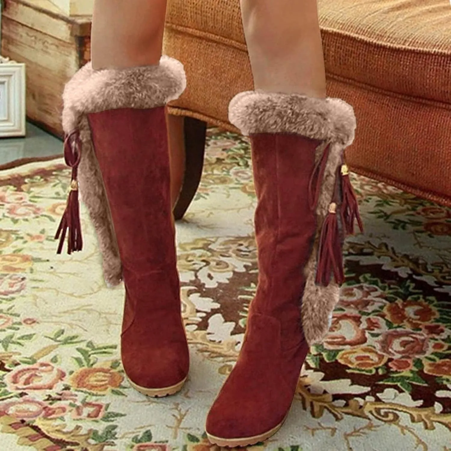 SBGMoSJ Winter Boots for Women 2023 Trendy Fall Women's Winter Boots Waterproof Zipper Womens Winter Boots Size 9 Wide Women Boots Winter Cute Botas De Frio Para Mujer