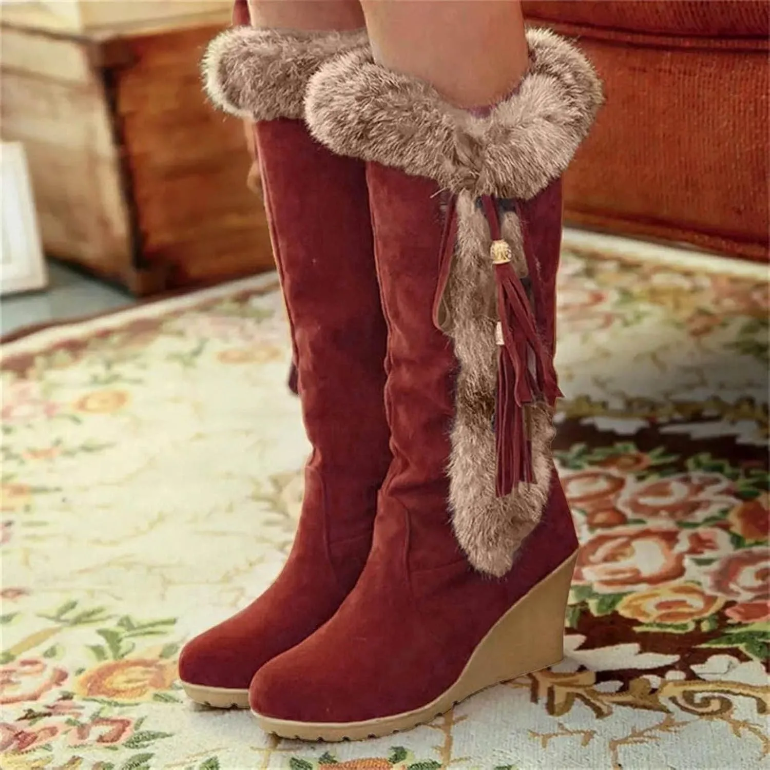 SBGMoSJ Winter Boots for Women 2023 Trendy Fall Women's Winter Boots Waterproof Zipper Womens Winter Boots Size 9 Wide Women Boots Winter Cute Botas De Frio Para Mujer