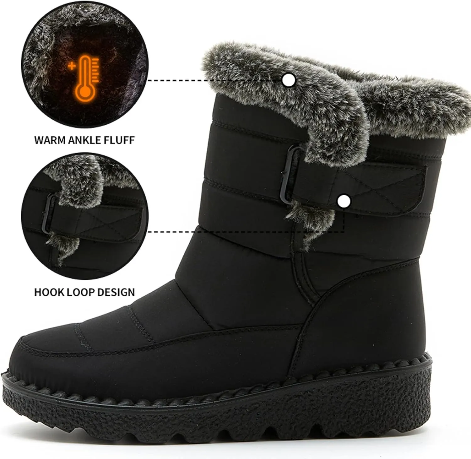 Snow Boot for Women Size 6 Snowboard Boots Womens 9.5 White Warm Winter Boots Women Wide Extra Wide Calf Winter Boots for Women Botas Para Nieve Mujer