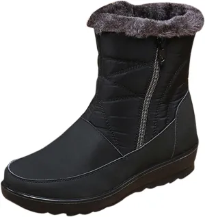Snow Boots for Women Waterproof Hiking Boots Warm Ankle Shoes Cold Weather Furry Fluffy Short Snow Boot Womens Work Boots
