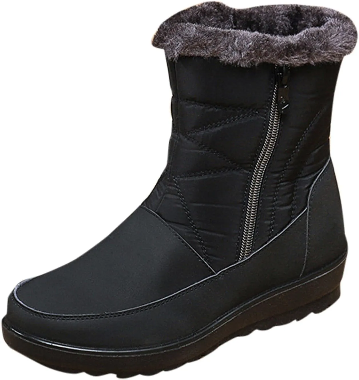 Snow Boots for Women Waterproof Hiking Boots Warm Ankle Shoes Cold Weather Furry Fluffy Short Snow Boot Womens Work Boots
