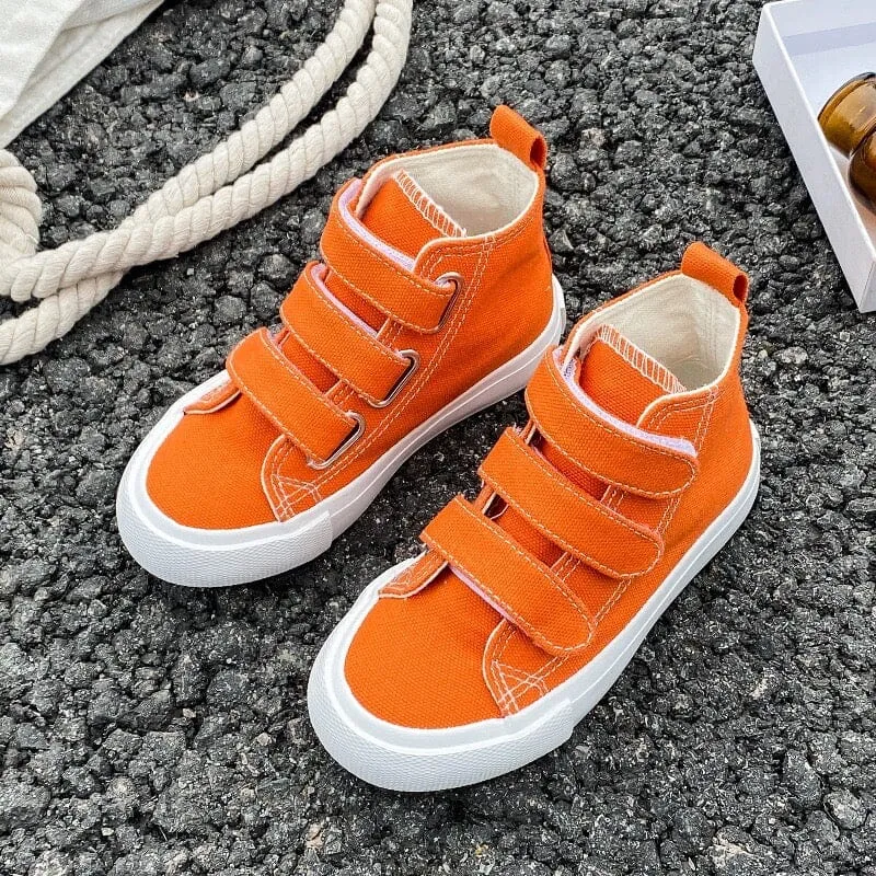 Solid Color High Top Kids Canvas Shoes (1)
