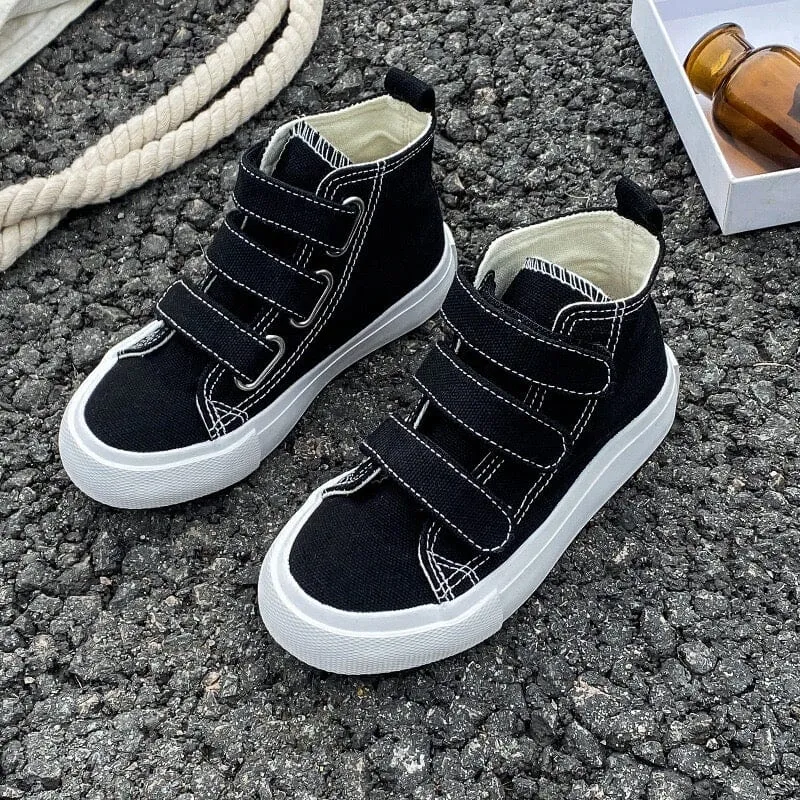 Solid Color High Top Kids Canvas Shoes (1)